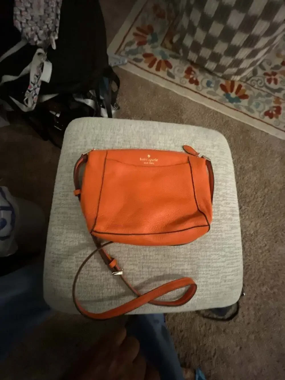 Kate Spade Monica Pebbled Leather Crossbody Orange
